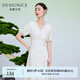 迪賽尼斯（DESIGNICE）新中式裙子夏季新款國風(fēng)盤扣收腰薄款短袖連衣裙女 奶白 S