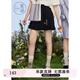 紫涵（ZIHAN）紫涵趣味紐扣百褶裙女夏季學(xué)院風(fēng)A字高腰短裙顯瘦半身裙 黑藏青 M