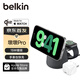 貝爾金（BELKIN）蘋(píng)果無(wú)線充電器 Qi2認(rèn)證 磁吸快充支架 蘋(píng)果15W手機(jī)iPhone充電手表Watch快充 二合一 木炭色套裝