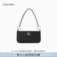 Calvin Klein時(shí)尚腋下包禮物通勤洋氣包包金屬字母拉鏈CK女包單肩法棍包DH3237 001-太空黑 OS