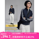 雲(yún)上生活【青鳥外套】拉鏈立領(lǐng)棒球服運(yùn)動(dòng)條杠撞色外套女2025春上衣W9809 藏藍(lán)色 M （建議100-115斤左右）
