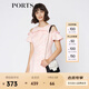 PORTS寶姿 秋季新品女裝露肩短袖連衣裙SA9D032GFD026 淺粉 L (8)