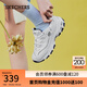 斯凱奇（Skechers）女鞋小白熊休閑鞋子厚底增高百搭運(yùn)動(dòng)軟底老爹鞋99999863 白色/海軍藍(lán)色/WNV 37