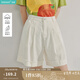 茵曼（INMAN）萊賽爾休閑牛仔短褲2025夏季女裝新款百搭毛邊a字白色褲子 珍珠白 29