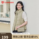 坦博爾羽絨服馬甲女立領(lǐng)寬松外搭短款羽絨背心外套TD236006 奶茶棕 160