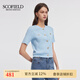 SCOFIELD經(jīng)典圓領(lǐng)小香風(fēng)溫婉氣質(zhì)高挑顯瘦針織開衫2024夏季新款 淺藍色 M 165