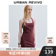 UR2025夏季新款女裝時(shí)髦交叉系帶U型領(lǐng)掛脖連衣裙UYV750036 酒紅色 S