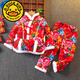 G.duck東北大花棉襖寶寶兒童中國風(fēng)碎花套裝女童男童2023新款冬季民族風(fēng) 紅色大花襖三件套【棉衣+棉褲+暖 120 cm