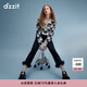 DZZIT【爆款補(bǔ)單】地素牛仔打底褲春秋甜酷少女水洗黑可拆卸羽毛飾邊 黑色 XS