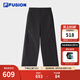 斐樂(lè)（FILA）FUSION斐樂(lè)趙露思同款梭織長(zhǎng)褲女2025夏季新款時(shí)尚寬松休閑工裝褲 正黑色-BK S 160/62A/S