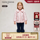 Teenie Weenie Kids小熊童裝24秋款女寶寶花邊大翻領(lǐng)印繡花棉服 粉色 110cm