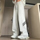 至濤2025新款寬松休閑褲男韓版潮流百搭褲子夏季薄款墜感闊腿拖地長褲 灰色 XL