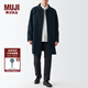 無印良品 MUJI 男式 羊毛混 短外套 毛呢大衣 男士男款外套 ADF02C2A 深藏青色 XL (180/104A)