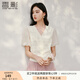 香影法式v領(lǐng)拼接針織衫女2025夏季新款正肩泡泡袖開(kāi)衫米白色上衣 米白 M 160/84A/95-110斤