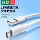 綠聯(lián)（UGREEN）安卓數(shù)據(jù)線快充micro usb耳機(jī)充電寶充電器線適用華為vivo小米電源線車載線榮耀oppo小風(fēng)扇充電寶 白色 圓線 1m