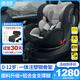 感恩西亞系列兒童安全座椅0-4-12歲汽車用嬰兒寶寶360度旋轉(zhuǎn)帶支撐腿 升級版Pro-格調(diào)灰