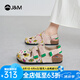 快樂瑪麗（J&M）羅馬涼鞋女鞋夏季2024新款透氣軟底防滑休閑鞋百搭洞洞運動涼鞋女 沙色 37 235mm