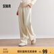 森馬（Semir）[陳都靈同款]休閑褲女雪尼爾闊腿褲24冬季加絨長褲109724127003