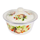 華科（HK） 加厚琺瑯搪瓷蓋盆搪瓷碗帶蓋搪瓷盆帶蓋湯盆16CM-30CM蓋湯碗蓋碗 瓜果飄香  26CM 搪瓷蓋盆