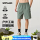 諾詩蘭男式短褲25夏季新款戶外休閑防曬防潑水5分褲大容量工裝短褲男 艾草綠色 180