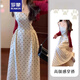 羅蒙（ROMON）2025初夏穿搭開衫吊帶裙套裝時(shí)尚微胖mm法式獨(dú)特掐腰波點(diǎn)連衣裙子 開衫+吊帶裙  L -105-115斤