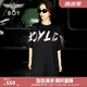 BOY LONDON【公主日記】連衣裙潮流時(shí)尚燙鉆字母印花黑色T恤裙W17003 黑色 L