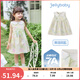 JELLYBABY2025年夏裝新款女童連衣裙夏寶寶甜美A字裙小童公主裙兒童裙子 綠色 【7A抗菌】 130 （建議身高120-129cm）