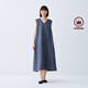無印良品（MUJI）女式 棉 漢麻 無袖連衣裙女裝裙子夏季 連身裙長裙 BCD91C5S 煙熏藍(lán)色 M （160/84A）