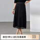 纖莉秀【優(yōu)雅輕熟蕾絲風氣質顯瘦半身裙】大碼女裝胖mm2025夏新款0571 黑色 3XL