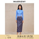 MAXRIENY【商場(chǎng)同款】復古格紋直筒半裙梭織羊毛高腰裙子 棕格紋 M 02