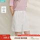 茵曼（INMAN）章若楠同款|茵曼通勤純棉短褲女2025年夏季新款五分直筒白色褲子 云朵白 29
