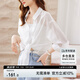 尚都比拉夏季氣質(zhì)通勤襯衫領(lǐng)輕薄感清涼遮陽襯衫長(zhǎng)袖女 白色 S 