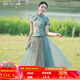 煙花燙小個(gè)子a字半身裙女2025新款春款氣質(zhì)減齡漸變色網(wǎng)紗裙SD 亦飾 綠色（半身裙） L
