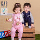 蓋璞嬰幼兒秋冬小熊logo抓絨連體衣兒童裝外出爬服哈衣643422