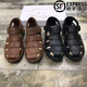 其樂(lè)（Clarks）男鞋夏新款涼鞋牛皮休閑外穿沙灘鞋厚底防滑簡(jiǎn)約舒適軟 黑色 50.5 39