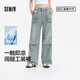森馬（Semir）森柔牛仔|商場同款牛仔褲女抽繩工裝褲2025夏闊腿褲103325124007
