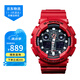 卡西歐（CASIO）手表G-SHOCK學(xué)生運動防水防震黑金武士大表盤石英情侶表 男友禮物 潮酷烈焰紅 GA-100B-4A