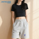 真維斯（JEANSWEST）運動(dòng)短褲女外穿2025新款夏季薄款自然腰寬松顯瘦女生純棉五分褲