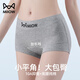 貓人內(nèi)褲女士高腰純棉小平角褲10A抑菌女生大碼包臀打底女款四角短褲 (3條裝)膚色+灰色+白色 XL 【建議：120~140斤】
