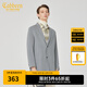 卡賓男裝長版毛呢大衣加厚外套潮流時尚休閑A 淺灰色16 2XL /185/54