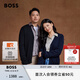 BOSS博斯【七夕節(jié)禮物】【男女同款】 刺繡徽標(biāo)羊毛混紡情侶開(kāi)衫 001-黑色 M