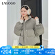 lagogo超云感立領(lǐng)保暖棉服外套女拉谷谷2024年冬新款小個(gè)子面包服 軍綠色 M