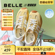百麗（Belle）跑道歪頭德訓(xùn)鞋女25秋新商場款網(wǎng)面透氣薄底休閑鞋E3H1DCM5 黃色 37 (235mm)