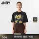 江南布衣（JNBY）【商場(chǎng)同款】25春新品T恤女水仙花印花趣味寬松圓領(lǐng)短袖5P1112400 012/黑灰系 S