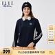 ELLE ACTIVE衛(wèi)衣女士2025年新款秋季華夫格圓領(lǐng)撞色拼接時(shí)尚休閑運(yùn)動(dòng)套頭衫 藏青/白 M