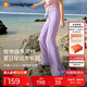 moodytiger女童微喇褲涼感防曬夏款兒童運動褲休閑高彈長褲透氣速干修身褲子