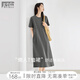 對白【懶人T恤裙】寬松直筒連衣裙女夏季2025新款中長款休閑裙子 星空灰 S