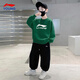 LI-NING KIDS李寧男童運動(dòng)套裝中大童2025春秋新款寬松衛衣衛褲青少年兩件套 套裝3 160