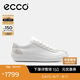 愛步（ECCO）25年夏季新款牛皮平底休閑德訓(xùn)板鞋 柔酷零點(diǎn)男鞋537754 白色40