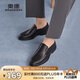 奧康（Aokang）官方男鞋 皮涼鞋夏季鏤空帶孔洞洞鞋男士商務(wù)休閑皮鞋黑色40碼